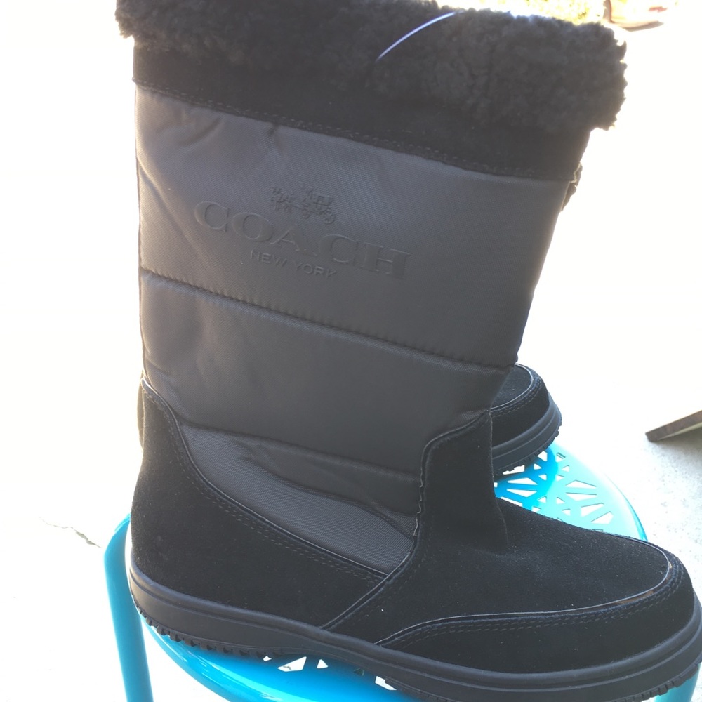 Coach Sherman Black Suede Boots